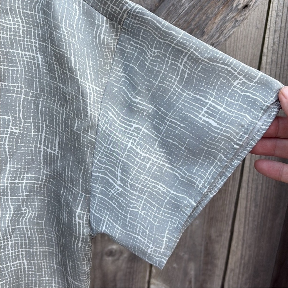 NWOT Eileen Fisher Drift Silk Org. Cotton Mandarin Collar Button Up Top Medium - Picture 5 of 9